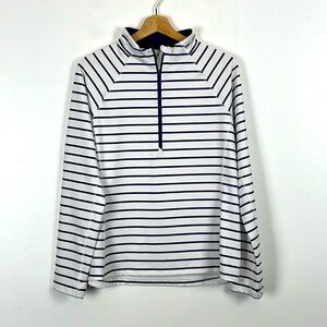 Vineyard Vine Performance Womens L Long Sleeve Pullover Striped 1/2 Zip Golf Top
